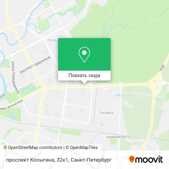 Карта проспект Косыгина, 32к1