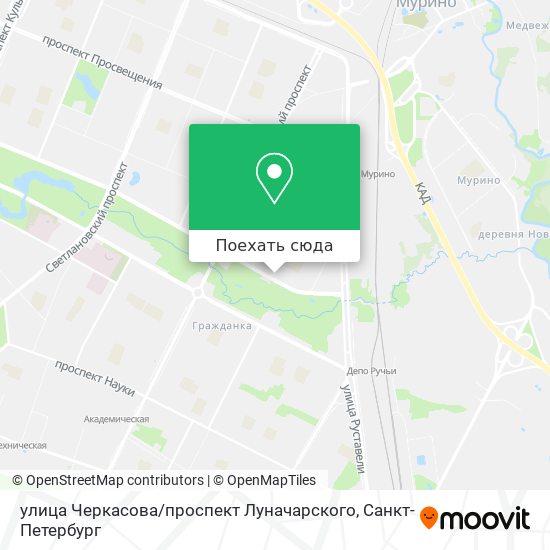 Карта улица Черкасова / проспект Луначарского