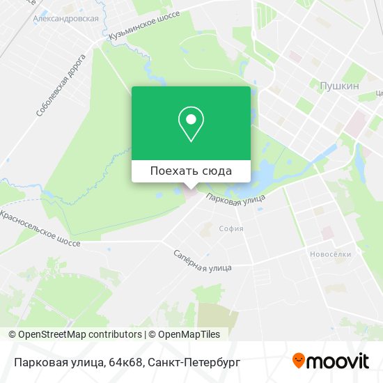 Карта Парковая улица, 64к68