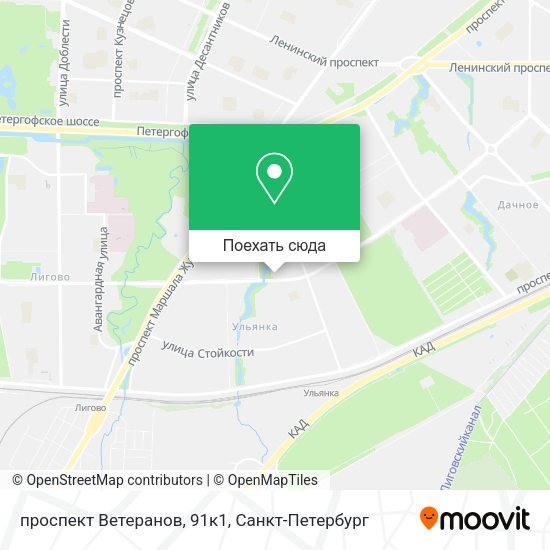 Карта проспект Ветеранов, 91к1