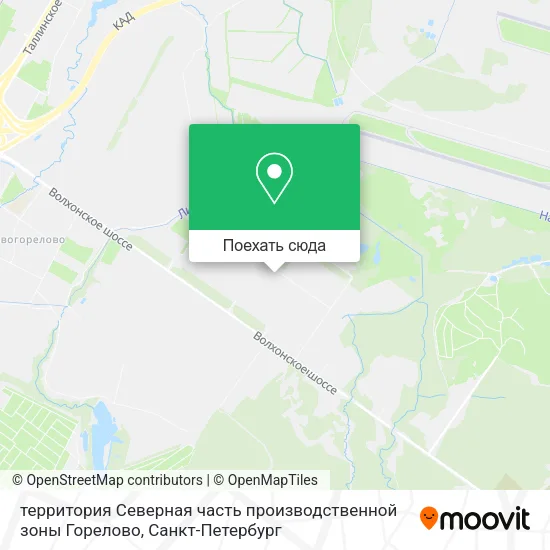 Карта территория Северная часть производственной зоны Горелово