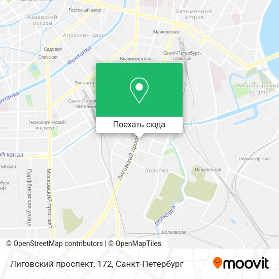 Карта Лиговский проспект, 172