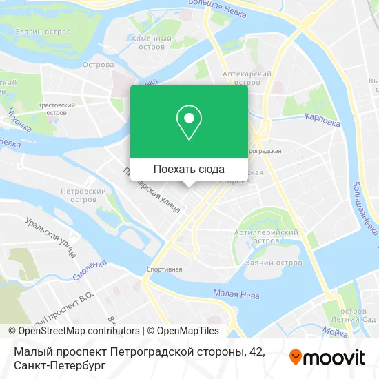 Карта Малый проспект Петроградской стороны, 42