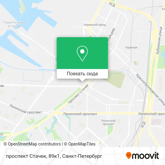 Карта проспект Стачек, 89к1