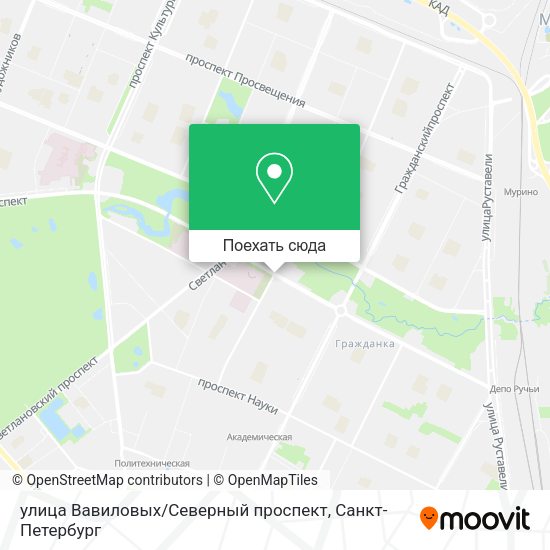 Карта улица Вавиловых / Северный проспект