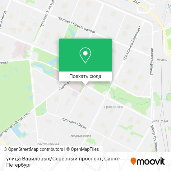 Карта улица Вавиловых / Северный проспект