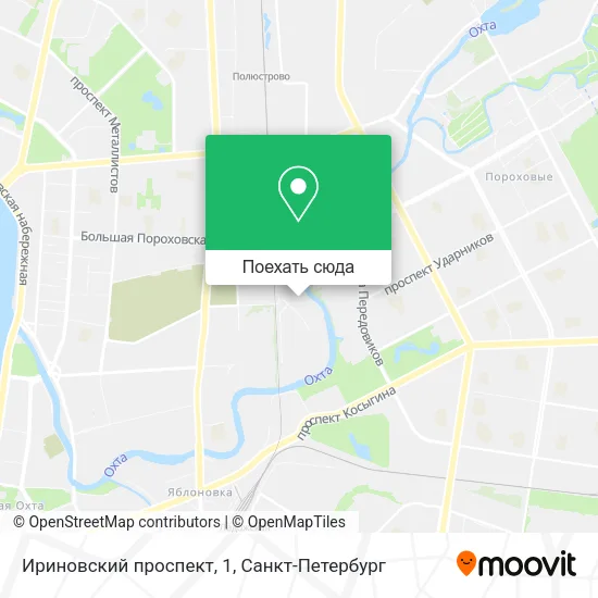 Карта Ириновский проспект, 1