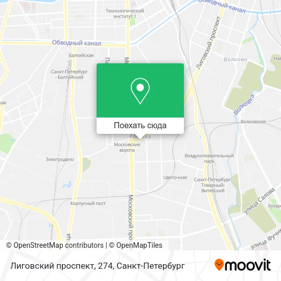 Карта Лиговский проспект, 274