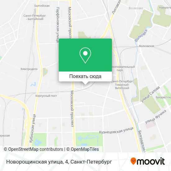 Карта Новорощинская улица, 4