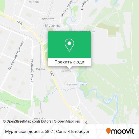 Карта Муринская дорога, 68к1