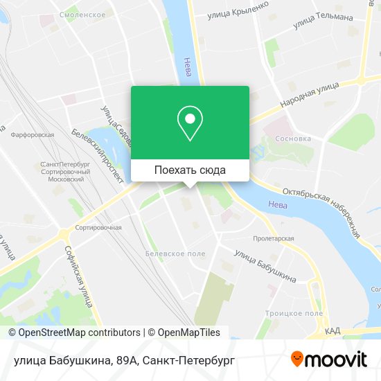 Карта улица Бабушкина, 89А