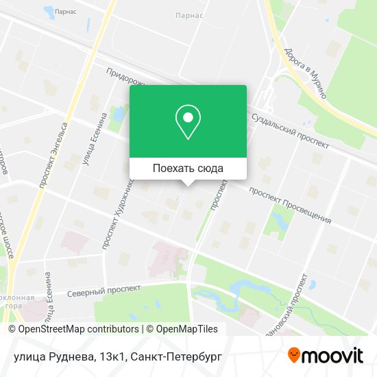 Карта улица Руднева, 13к1