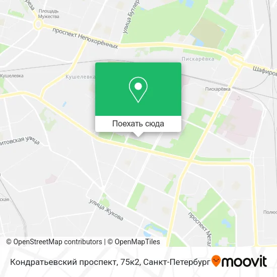 Карта Кондратьевский проспект, 75к2