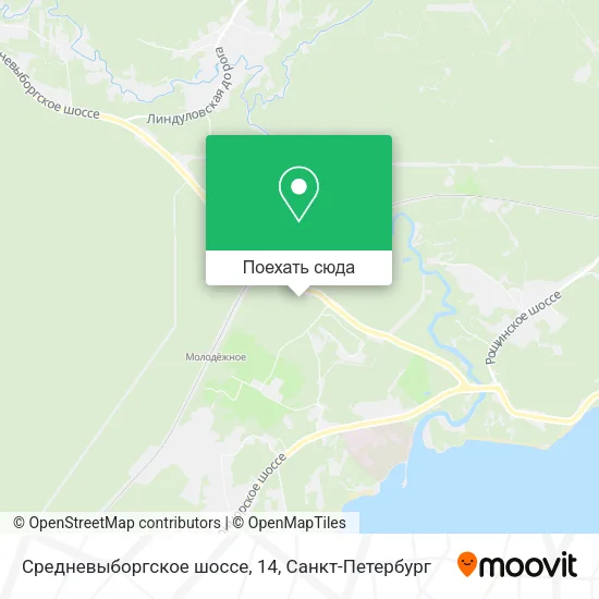 Карта Средневыборгское шоссе, 14