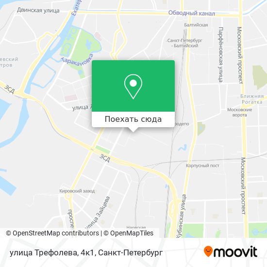 Карта улица Трефолева, 4к1