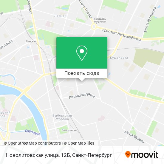 Карта Новолитовская улица, 12Б