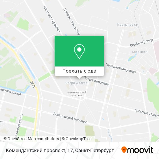Карта Комендантский проспект, 17