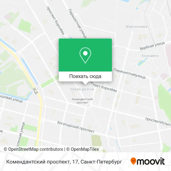 Карта Комендантский проспект, 17