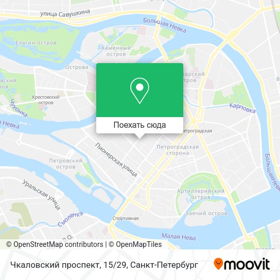 Карта Чкаловский проспект, 15/29