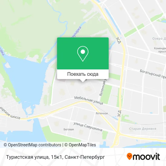 Карта Туристская улица, 15к1