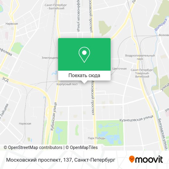 Карта Московский проспект, 137
