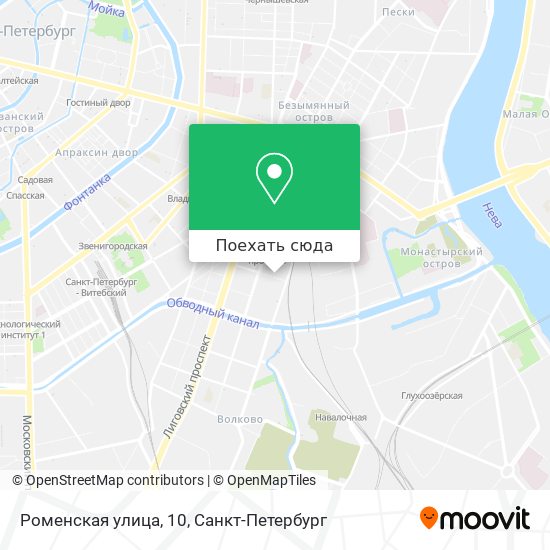 Карта Роменская улица, 10