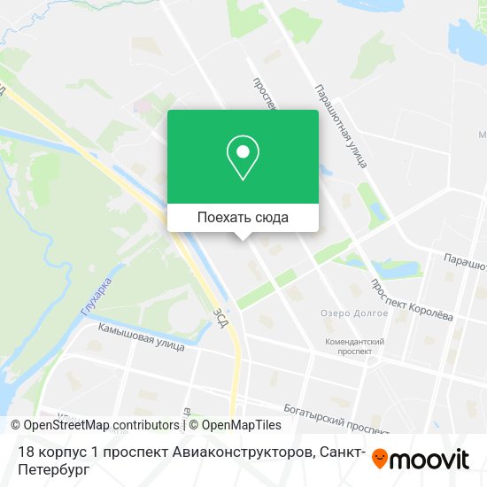 Карта 18 корпус 1 проспект Авиаконструкторов