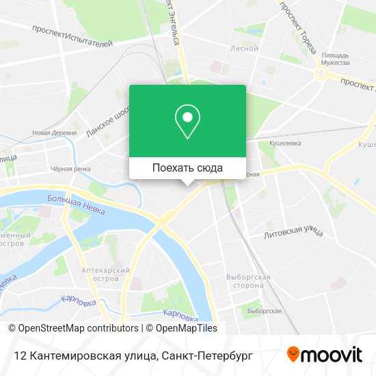 Карта 12 Кантемировская улица