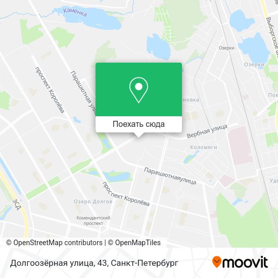 Карта Долгоозёрная улица, 43