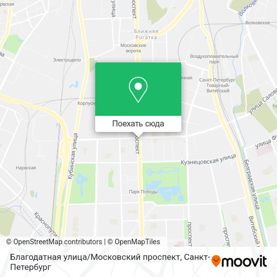 Карта Благодатная улица / Московский проспект