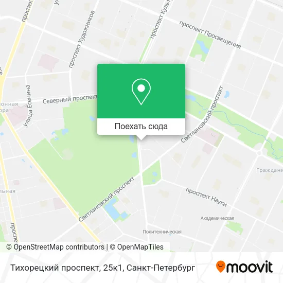 Карта Тихорецкий проспект, 25к1