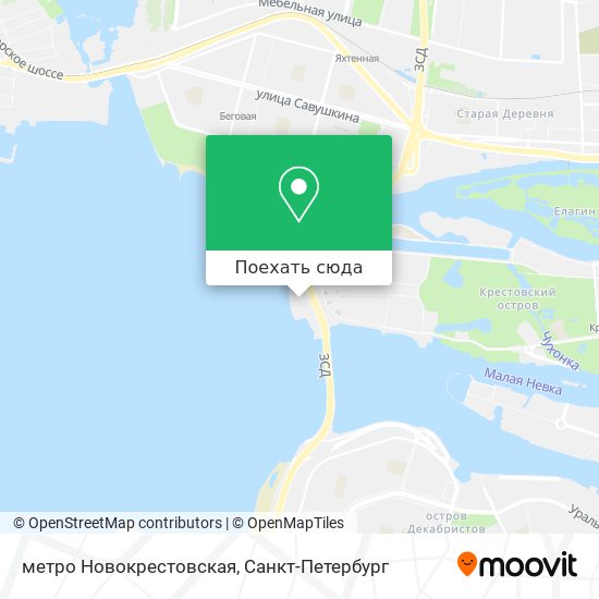 Карта метро Новокрестовская