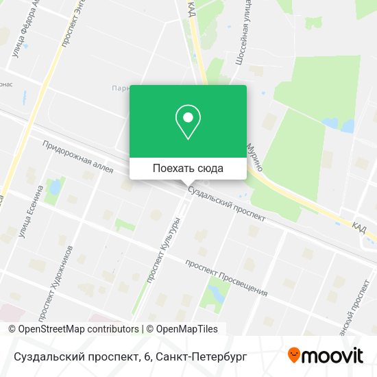 Карта Суздальский проспект, 6