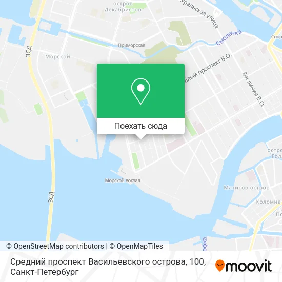 Карта Средний проспект Васильевского острова, 100