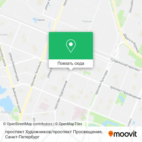 Карта проспект Художников / проспект Просвещения