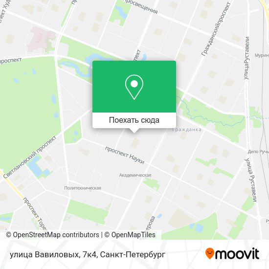 Карта улица Вавиловых, 7к4