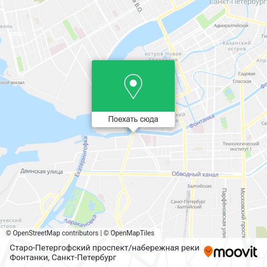 Карта Старо-Петергофский проспект / набережная реки Фонтанки