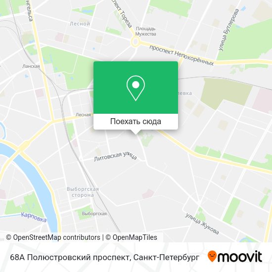 Карта 68А Полюстровский проспект