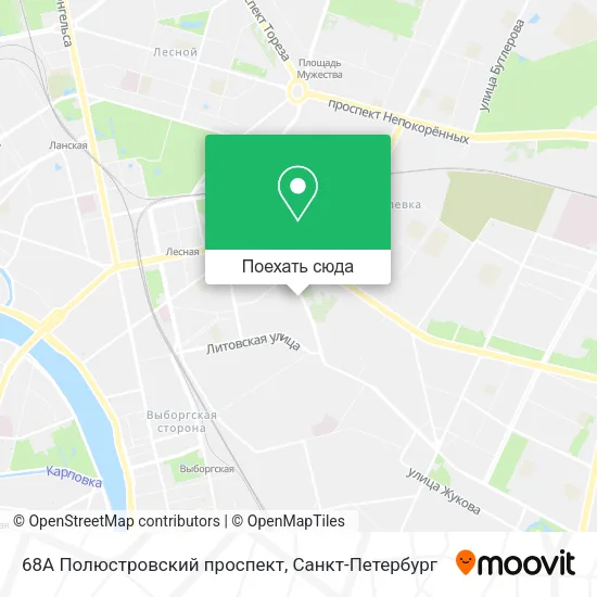 Карта 68А Полюстровский проспект