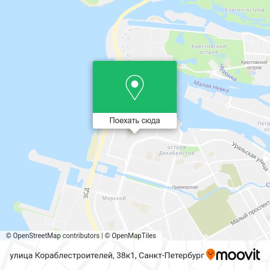 Карта улица Кораблестроителей, 38к1