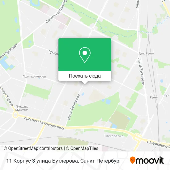 Карта 11 Kорпус 3 улица Бутлерова