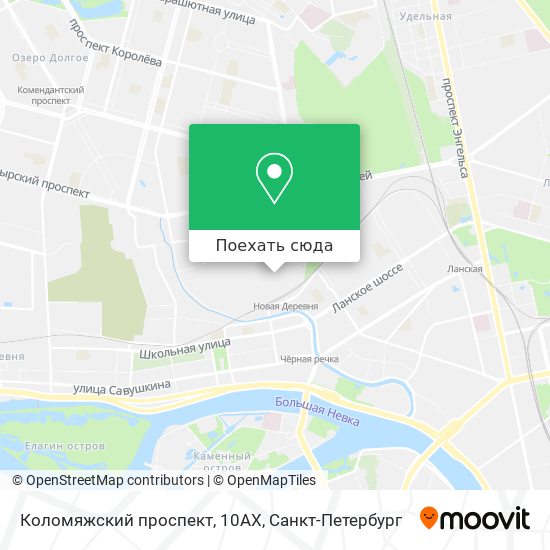 Карта Коломяжский проспект, 10АХ