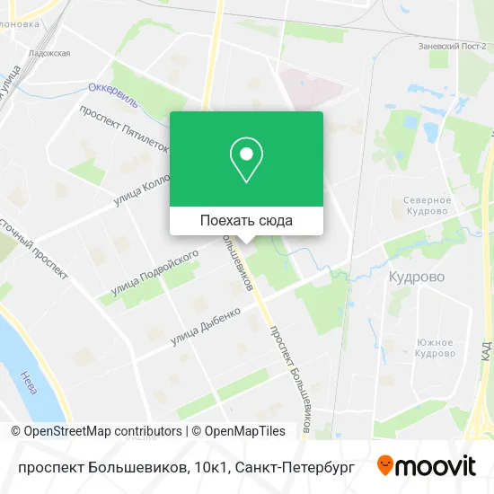Карта проспект Большевиков, 10к1