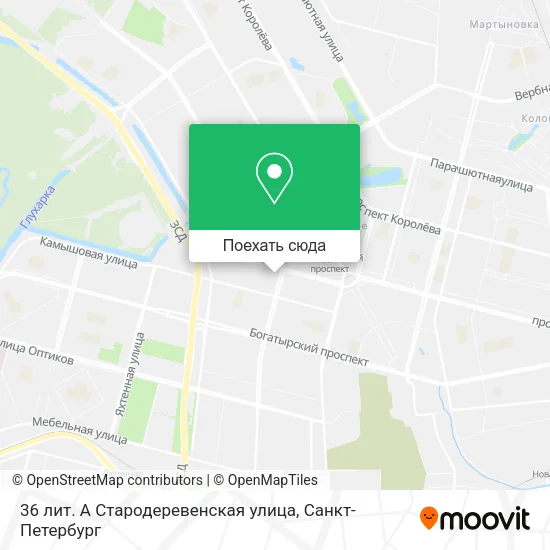Карта 36 лит. А Стародеревенская улица