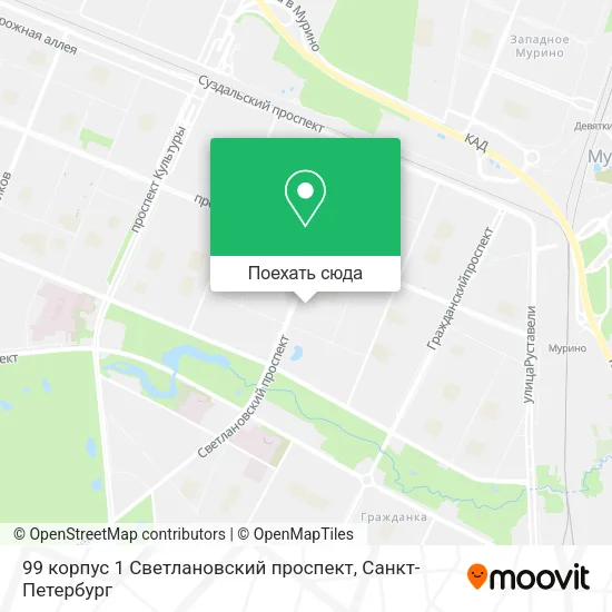 Карта 99 корпус 1 Светлановский проспект