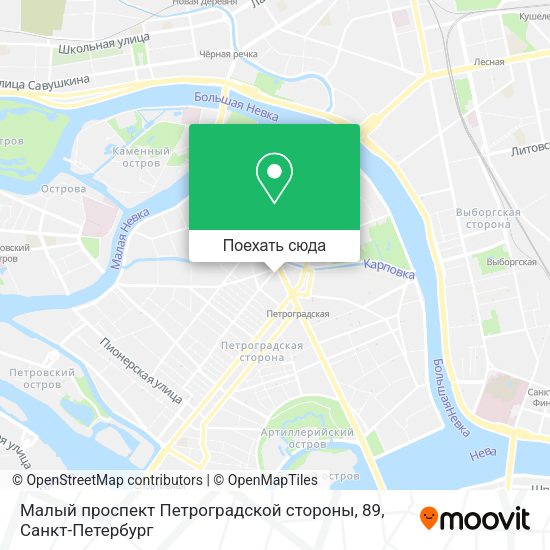 Карта Малый проспект Петроградской стороны, 89