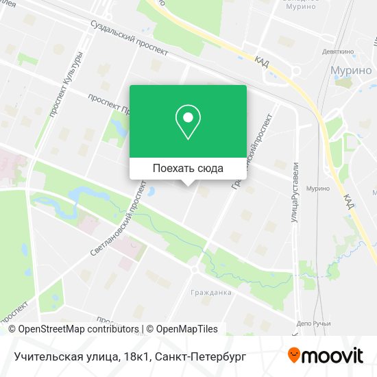 Карта Учительская улица, 18к1