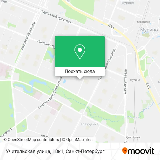 Карта Учительская улица, 18к1