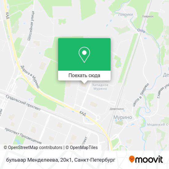 Карта бульвар Менделеева, 20к1