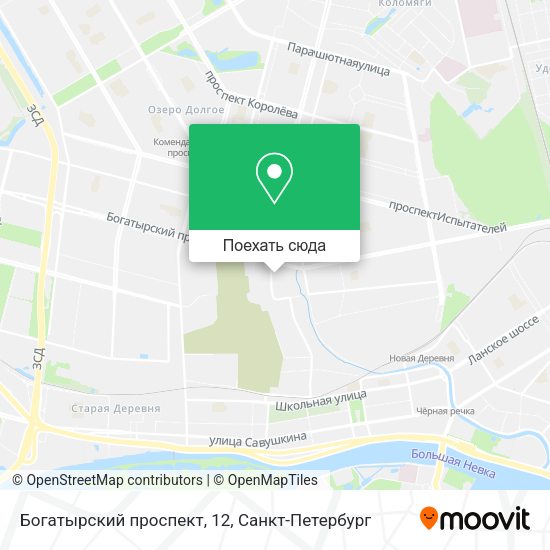 Карта Богатырский проспект, 12